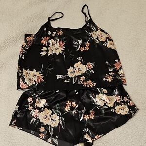 Floral Satin Pajama Set